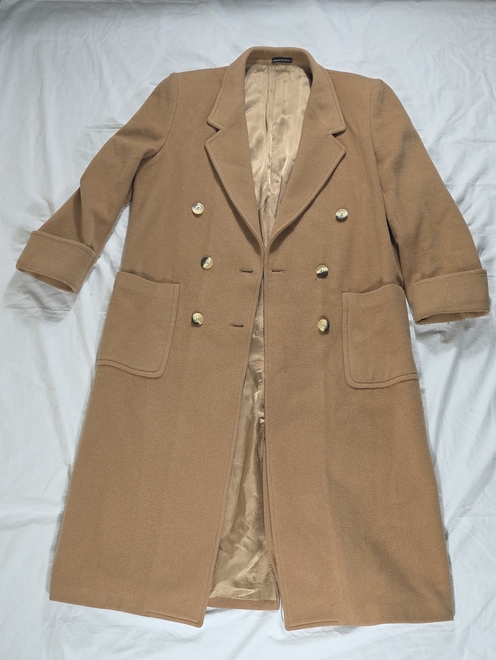 Classic Men's Double-Breasted Camel Coat